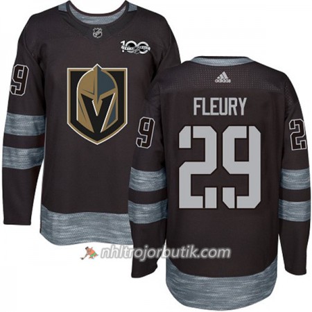 Män Ishockey Vegas Golden Knights Tröja Marc-Andre Fleury 29 1917-2017 100th Anniversary Adidas Svart Authentic